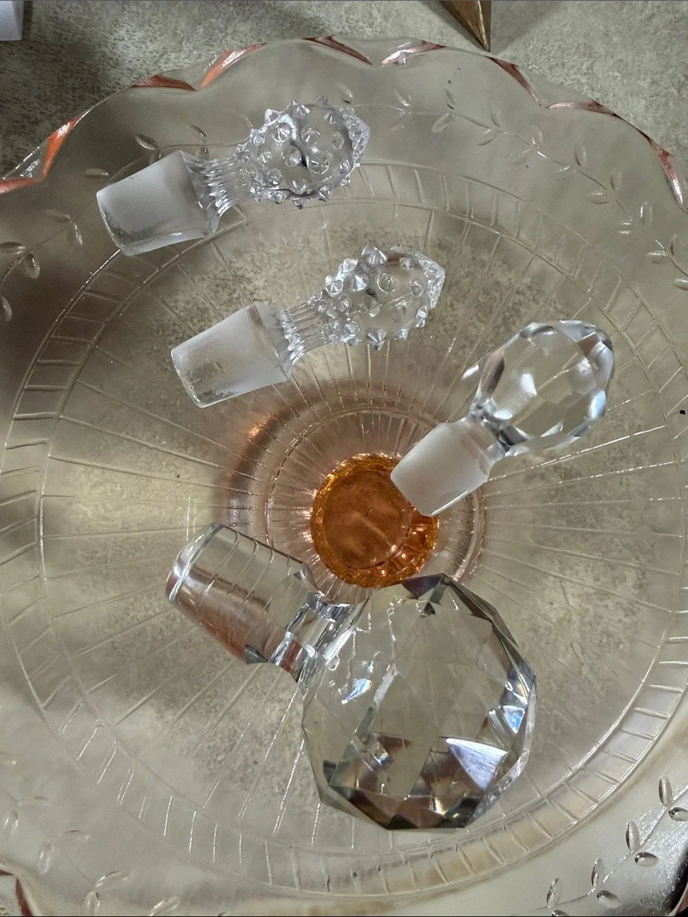 Lot of Vintage Clear Crystal Stoppers